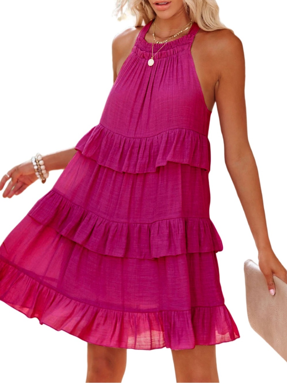 Elana Halter Tiered Summer Dress